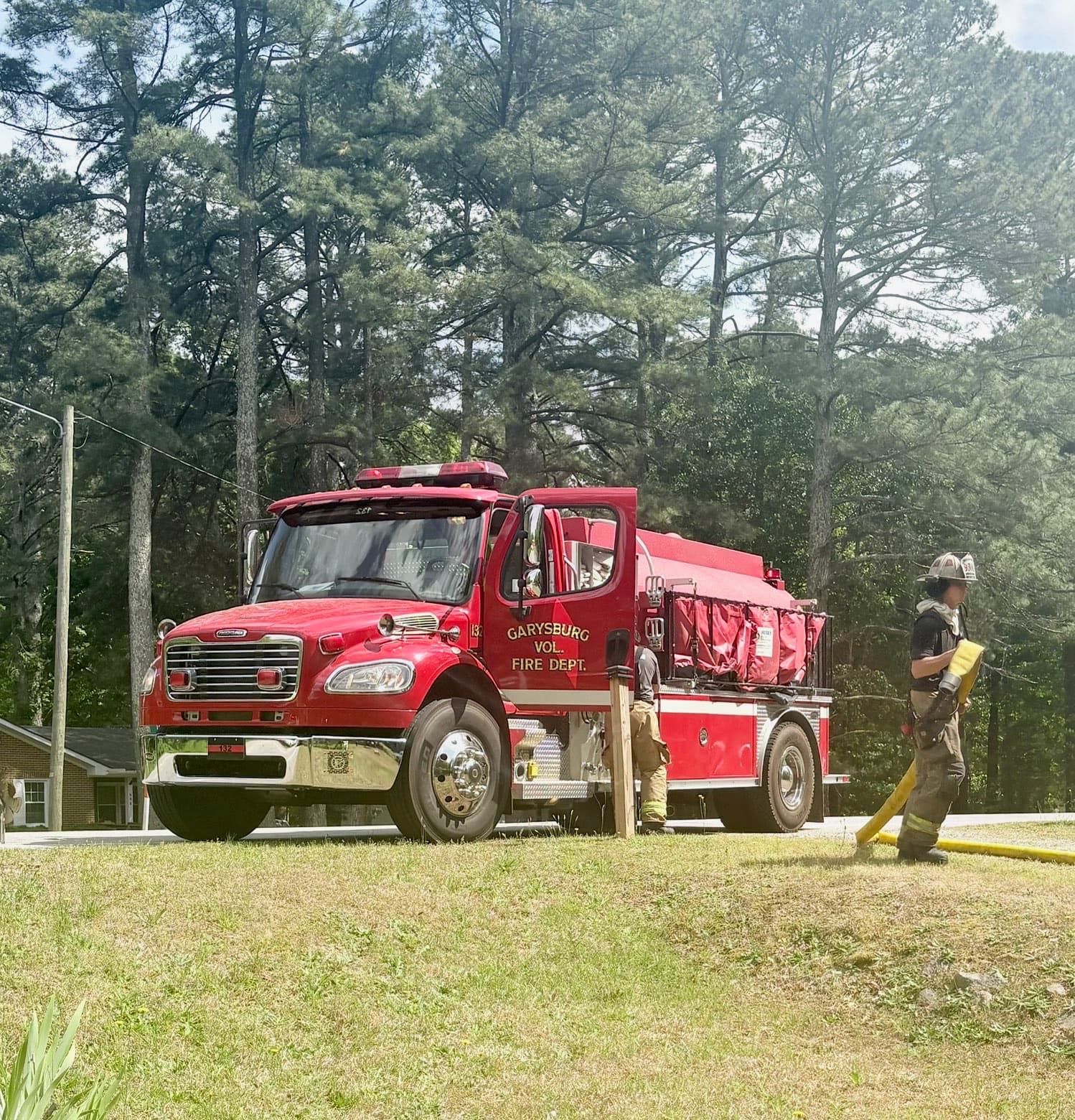 Garysburg fire truck staged for emergency response